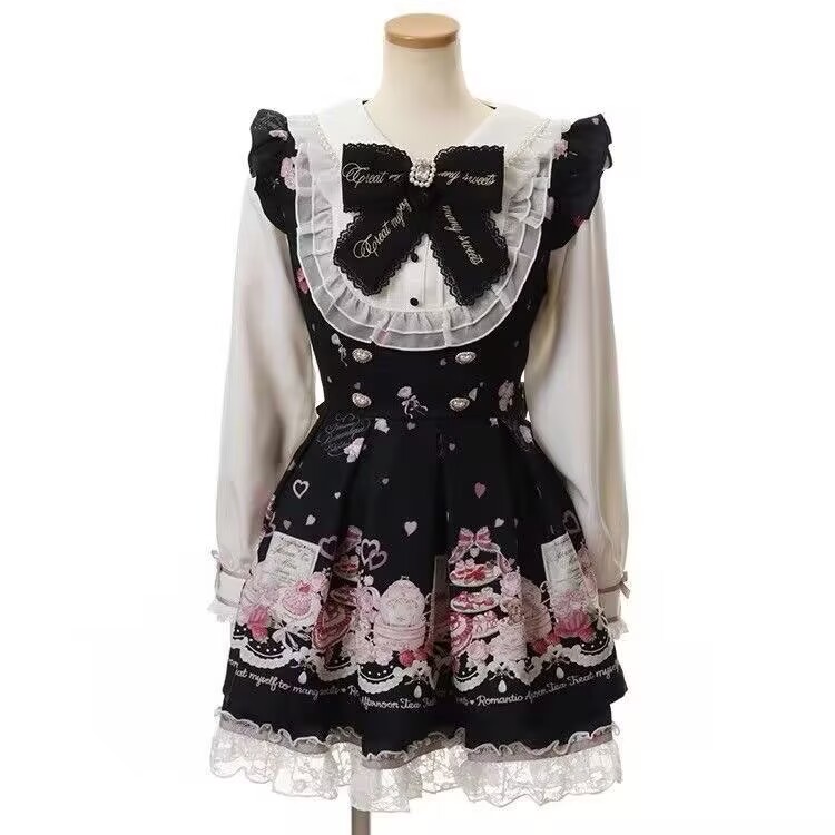 Japanese Women Formal Wear - اليابانية Kawaii حجر الراين القوس فستان
