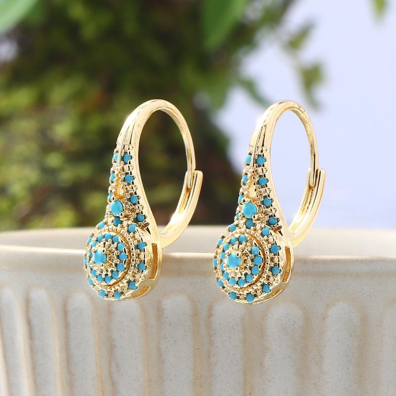Women Formal Wear Ethnic - أقراط فيروزية إبداعية بتصميم عرقي، هدايا