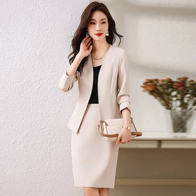 Formal Winter Wear Women Jacket - بدلات عمل نسائية رسمية مع تنورة
