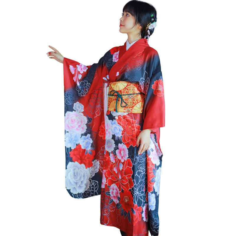 Japanese Women Formal Wear - كيمونو ياباني نسائي للمناسبات الرسمية بطباعة