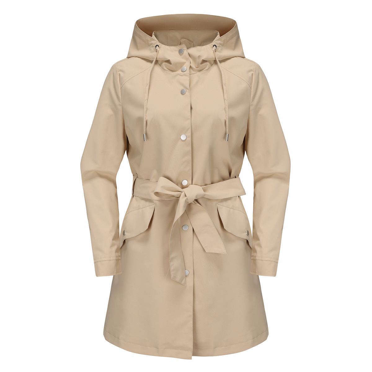 Trench Coat Formal - جاكيت نسائي طارد للماء بغطاء رأس