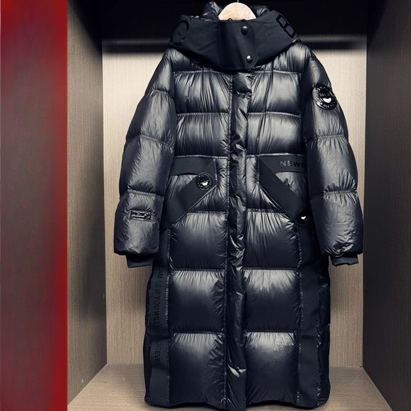 Trench Coat Formal - الشتاء الأسود مقنعين أسفل سترة المرأة