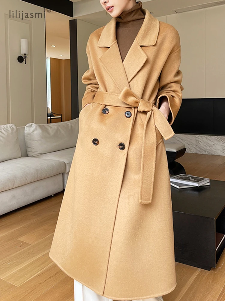 Trench Coat Formal - معطف نسائي من الصوف ذو طية