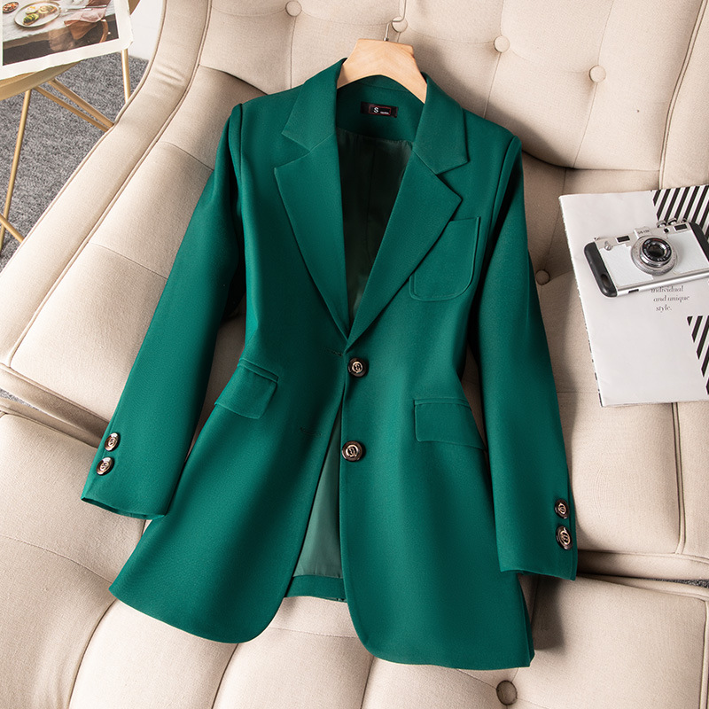 Women Formal Wear With Black Blazer - أزرق أسود أخضر المرأة معطف السترة