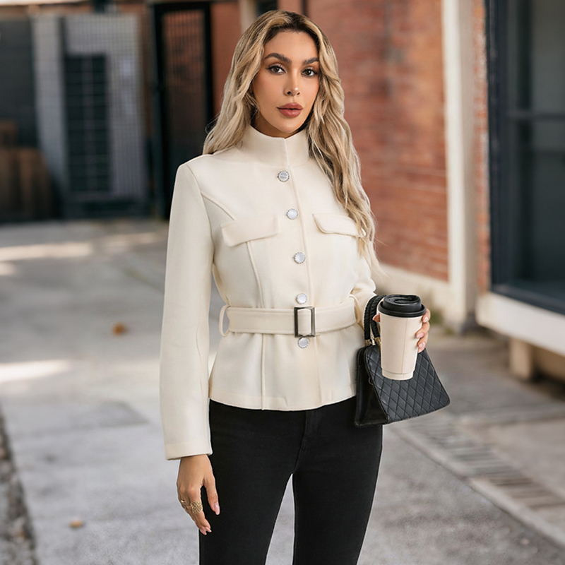 جاكيت نسائي أبيض بياقة وهمية و - مراجعة Women Formal Wear Belt وسعره