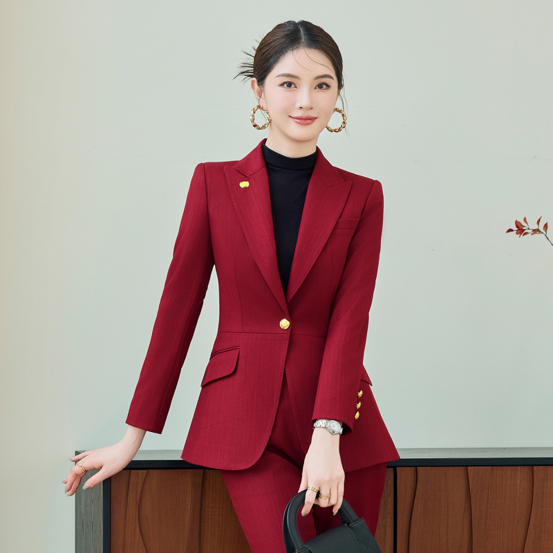 طقم بدلة حمراء للنساء، ملابس خ - مراجعة Women Formal Wear Office وسعره