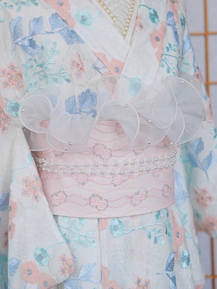 ملابس داخلية كيمونو مزينة بالد - مراجعة Japanese Women Formal Wear وسعره