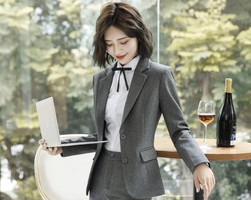الجدة رمادي بليزرات وسترات رسم - مراجعة Formal Winter Wear Women Jacket وسعره