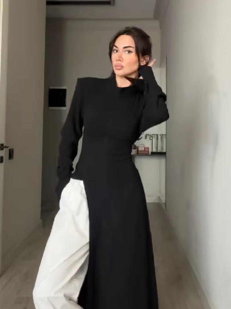 فستان نسائي أنيق طويل الأكمام  - مراجعة Women Formal Wear Office وسعره