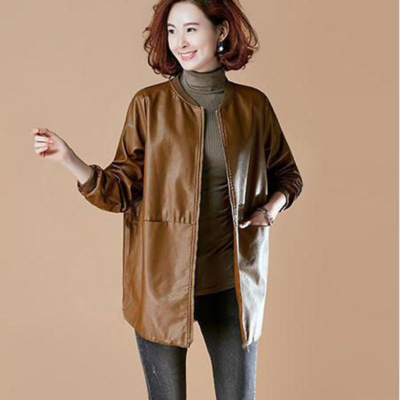 موضة حجم كبير سترة جلدية المرأ - مراجعة Trench Coat Formal وسعره
