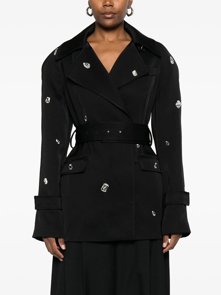 معطف طويل أسود بصدر مزدوج الأز - مراجعة Trench Coat Formal وسعره