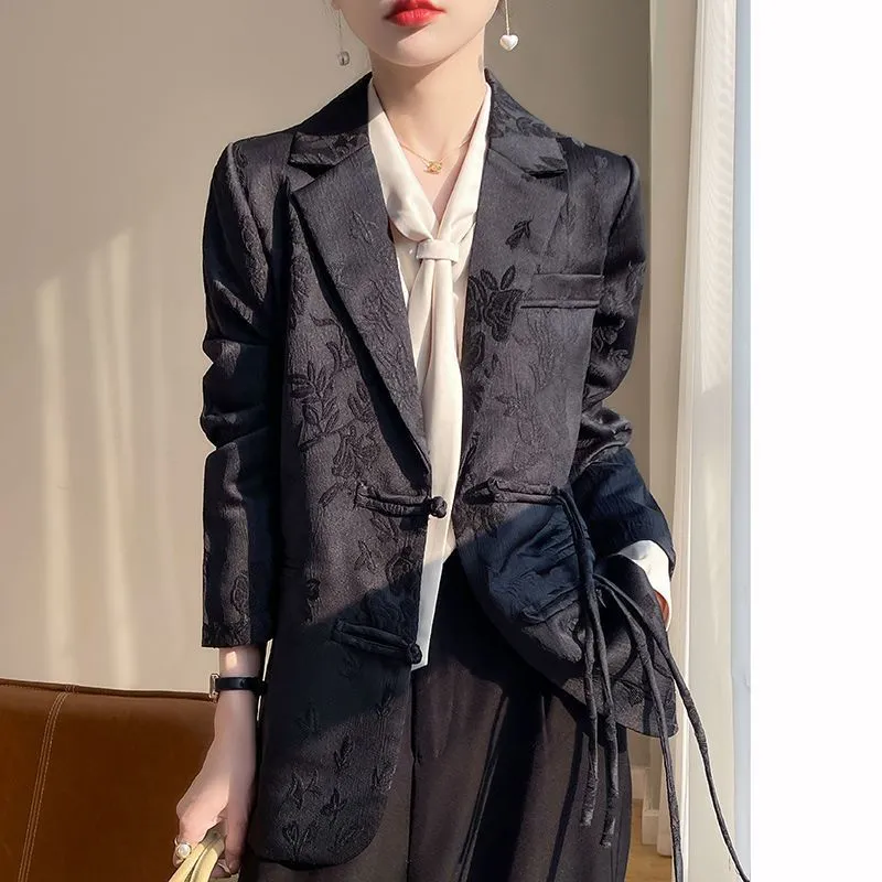 جاكيت بليزر نسائي أبيض منقوش ب - مراجعة Women Formal Wear Coat وسعره