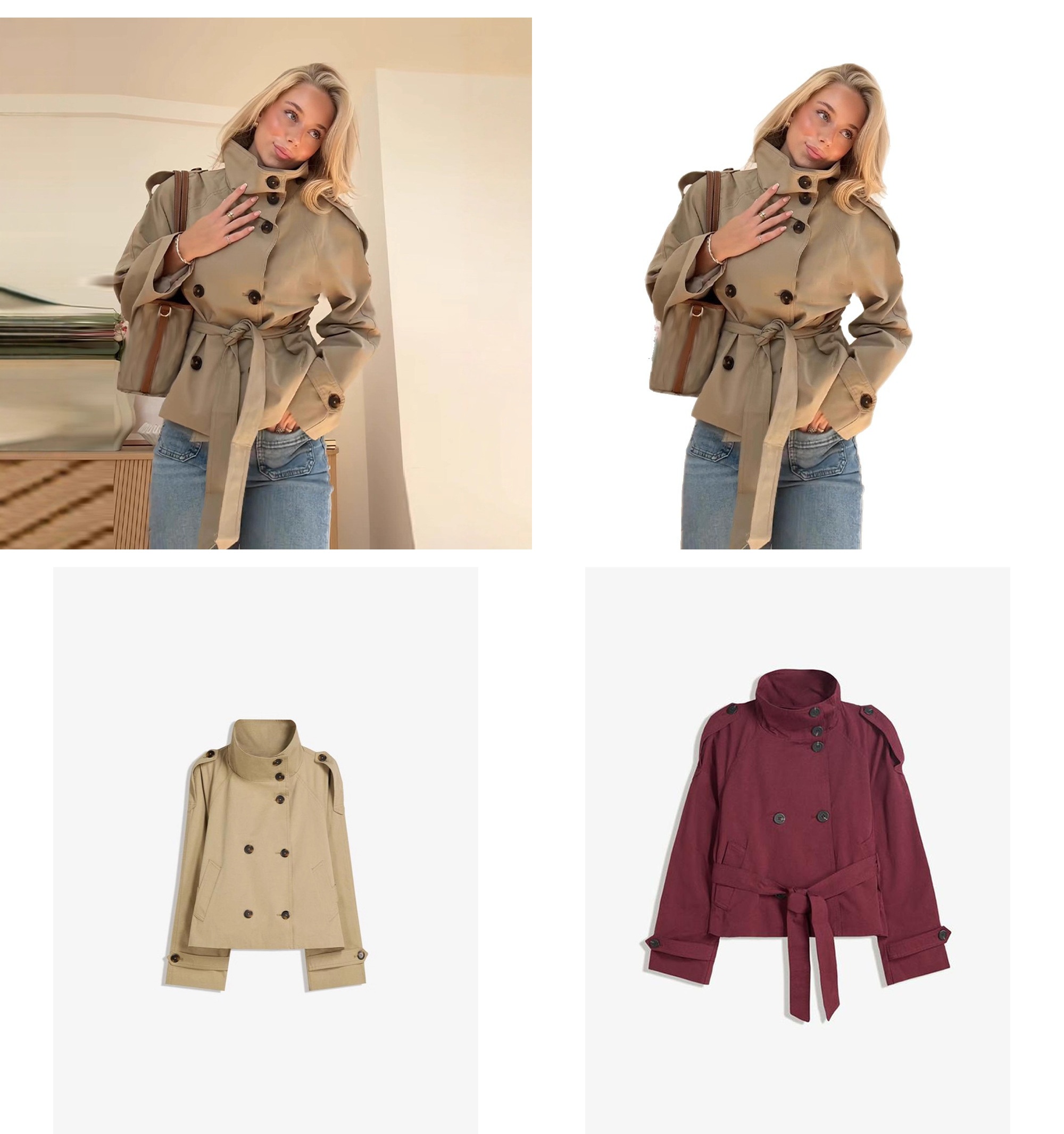 معطف نسائي مزدوج الأزرار مع يا - مراجعة Trench Coat Formal وسعره