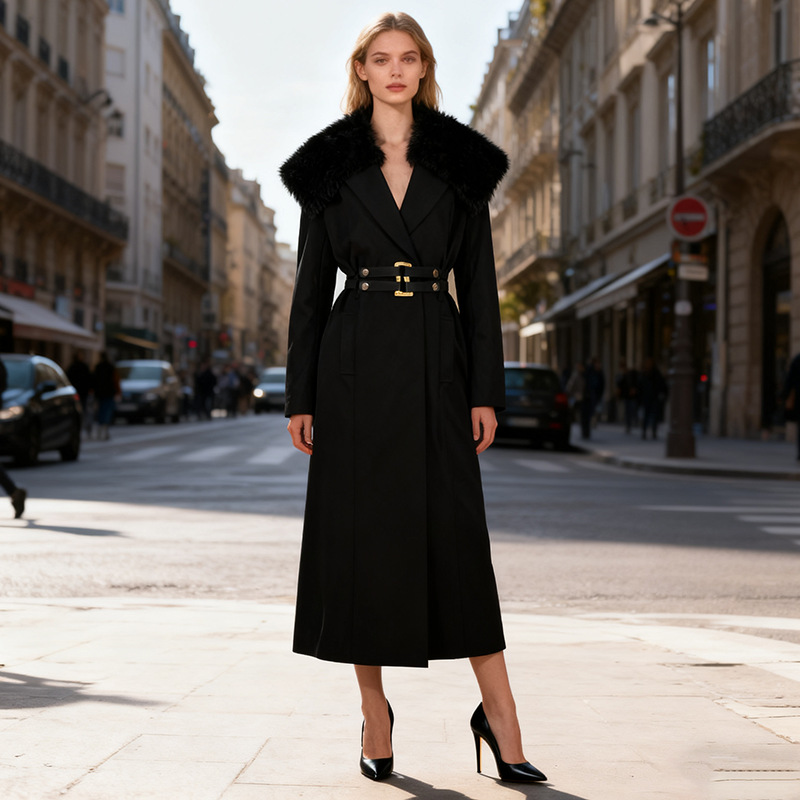 معطف نسائي من الفرو سترة واقية - مراجعة Women Formal Wear Belt وسعره